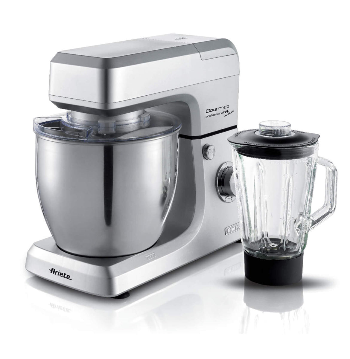 Gourmet Professional 7L Metal
1598/10
Impastatrice con Frullatore Planetaria 7 litri di capacità. Completa di accessori frusta elettrica per montare e gancio per impastare