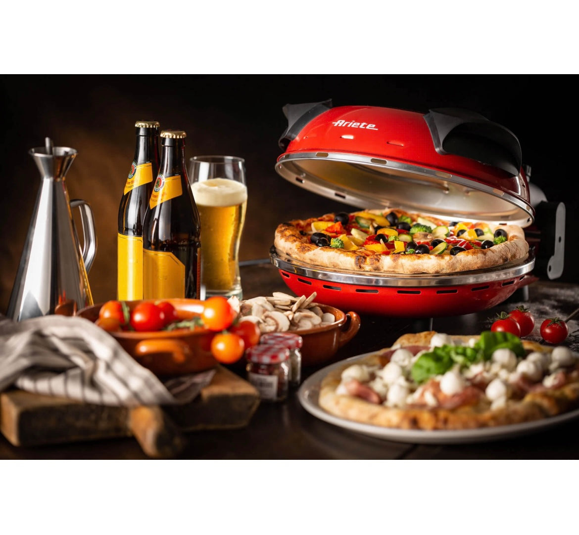 Pizza in 4' minuti
0909/10
Forno per pizza elettrico in pietra refrattaria con trattamento antiaderente di 32 cm di diametro. 5 livelli di cottura. Temperatura massima 400°.