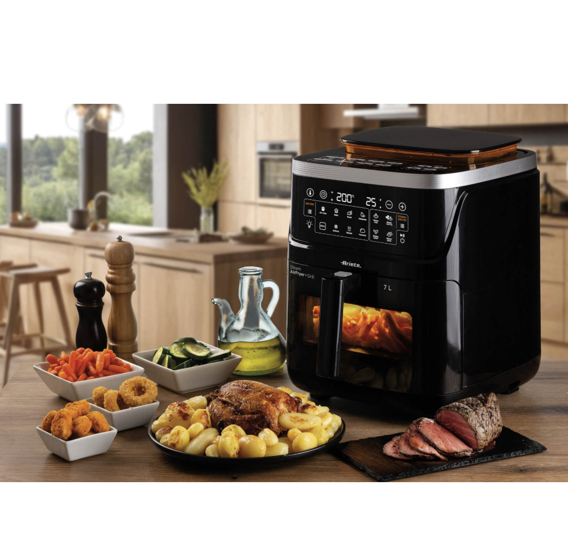 Friggitrice ad aria con funzione vapore
4636/00
Multifunzione: Friggitrice ad aria, Friggitrice ad aria + Vapore, Vapore e Grill. Adatta a fritture di pesce, carne, crocchette, patatine e alimenti impanati. 10 funzioni di cottura