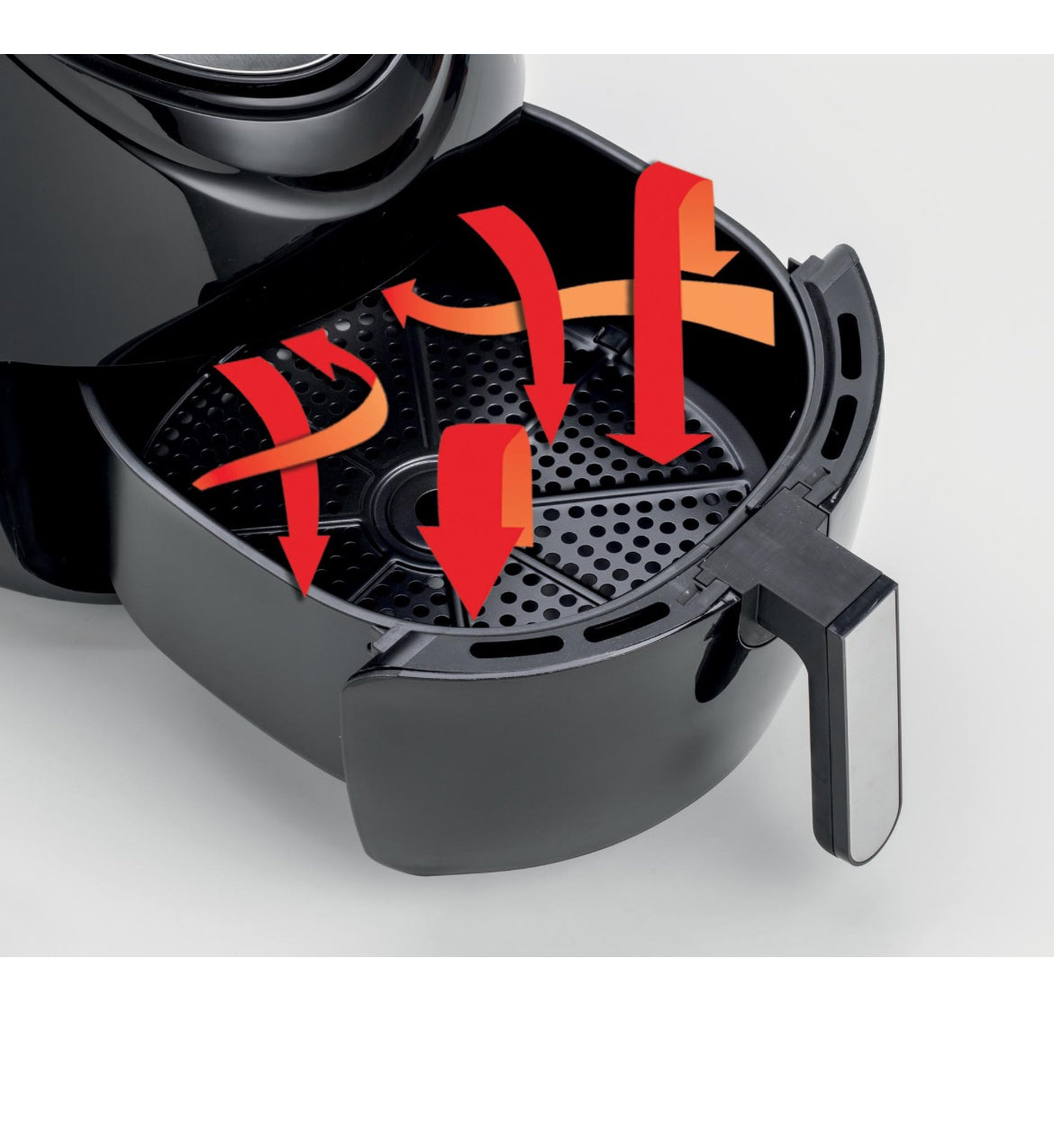 Airy Fryer XXL nero
4618/00
Friggitrice ad aria da 7 litri. Cuoce ad aria calda, frigge senza odori, con un solo cucchiaio di olio fino a 2,5 kg di patatine fritte in una sola volta. Temperatura regolabile max 200°. Nero. BPA Free