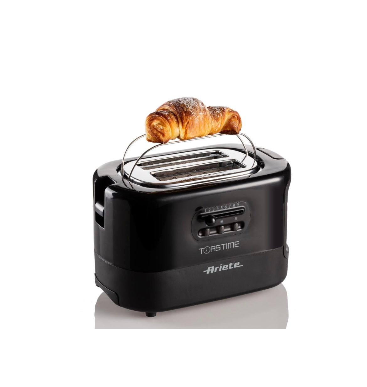 Toastime Nero
0159/02
Tostapane nero con pinze. 2 fette di pane. 9 livelli di doratura. Potenza 700 W.