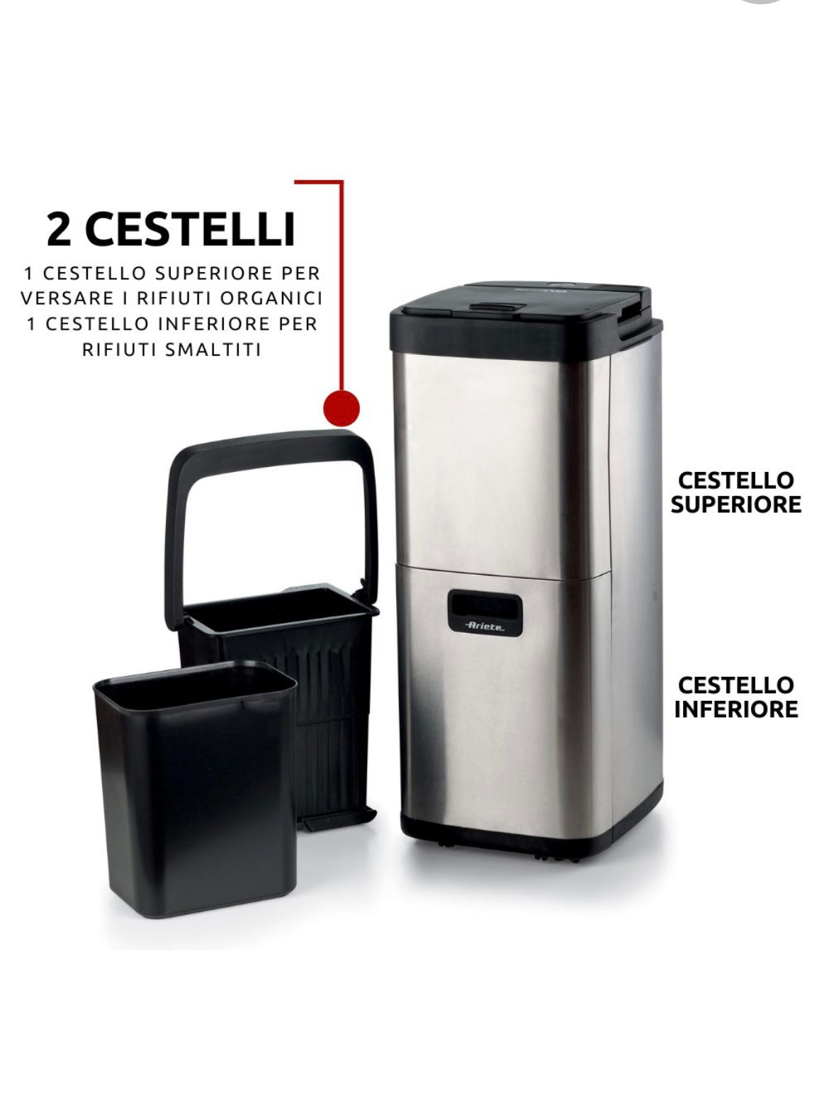 Ecowe Pattumiera Intelligente 2001
2001/00
Essicca e riduce il volume dei rifiuti organici dell'80%. Elimina cattivi odori e residui liquidi. Ciclo di essiccazione breve o lungo in base ai rifiuti da essiccare. Filtro a carboni attivi. Silver