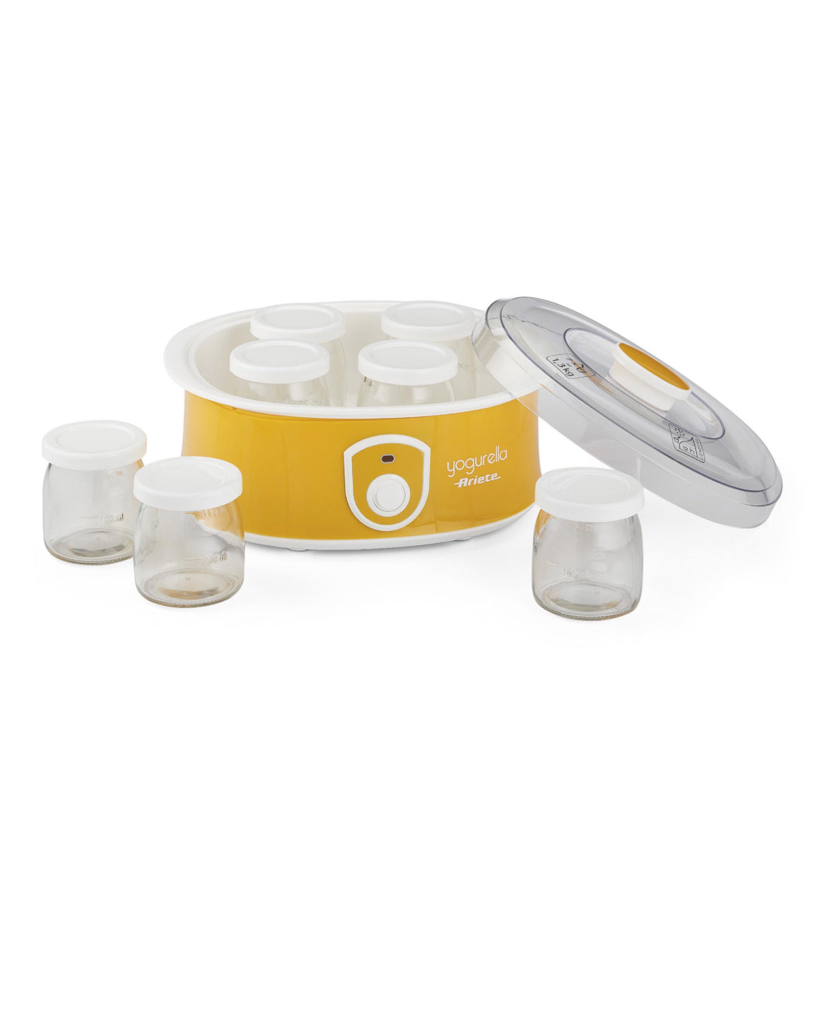 Yogurella
0617/00
Yogurtiera con capacità di 1,3L e dotata di 7 vasetti in vetro con coperchio grazie ai quali è possibile preparare contemporaneamente in sole 12 ore 7 diversi gusti di yogurt.