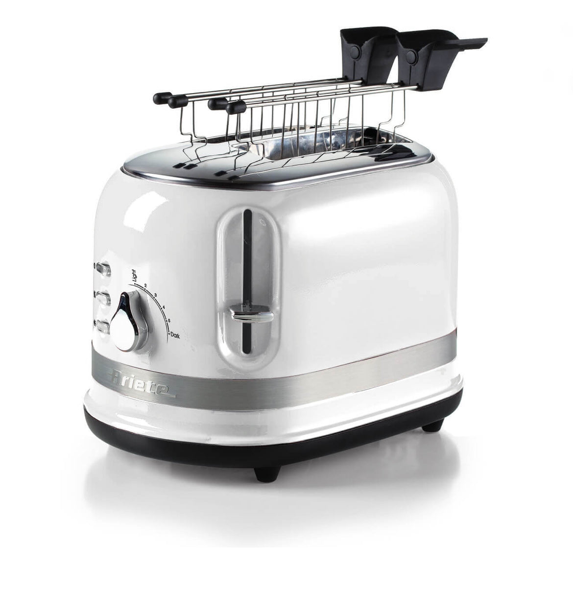 Tostapane Moderna Bianco
0149/01
Tostapane di design che unisce estetica e funzionalità per tostare perfettamente pane o sandwich farciti. 2 Fette con pinze in dotazione. 6 Livelli di Doratura. Funzioni: Cottura, Riscaldamento, Scongelamento. Bianco