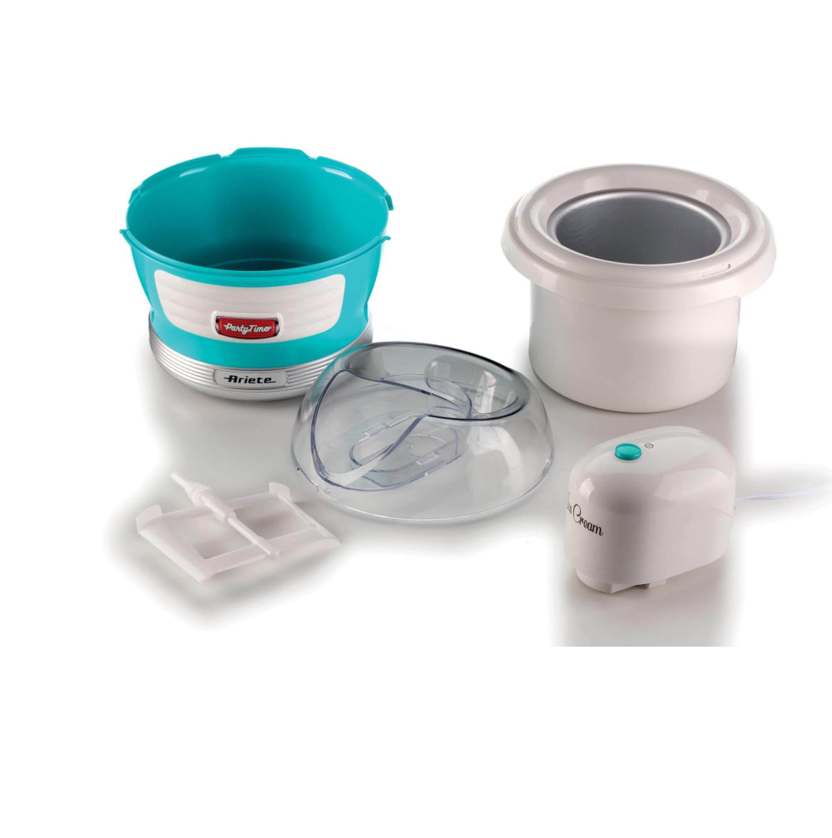 Party Time
Ice Cream Maker Party Time Celeste
0643/01
Per gelati, sorbetti e yogurt gelato. Per un perfetto party in casa, Ice Cream Maker prepara il tuo gelato in 30 minuti per tutta la famiglia e amici. Potenza 12 W e 1,5 L di capacità. Celeste