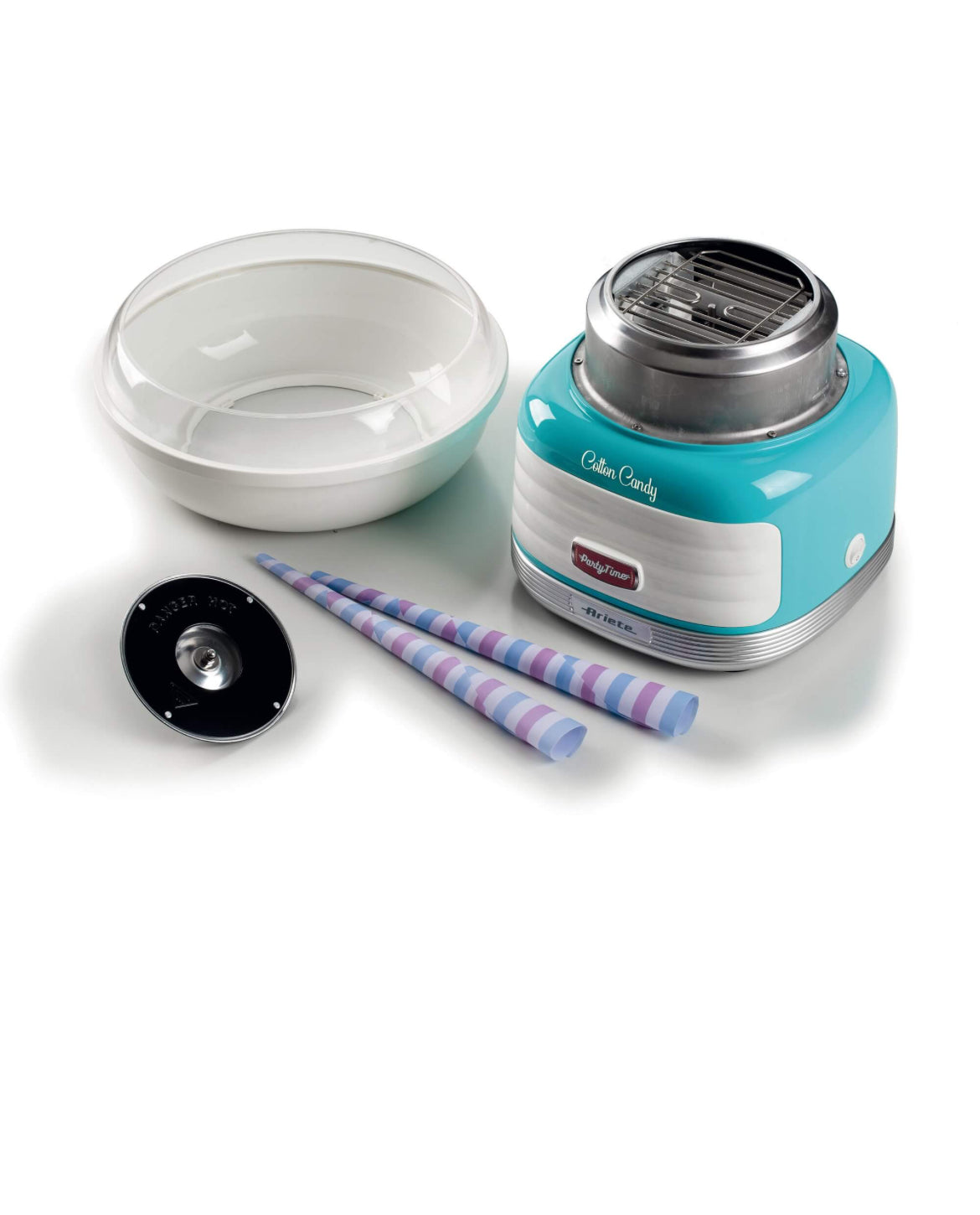 Cotton Candy Party Time Celeste
2973/01
Macchina Azzurra per zucchero filato con il design unico degli American Diner anni ‘50. Compatibile con zucchero semolato o caramelle dure. Let’s party con Party Time Ariete!