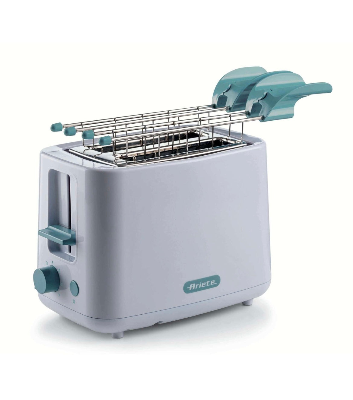 Tostapane Breakfast White & Aegean Teal
0157/04
760 W. Scegli il livello di doratura. Pulizia facile e veloce con vassoio raccogli briciole. Pinze in acciaio inox. Per 2 fette. Pratico e ideale per ogni angolo della cucina. Bianco& Celeste