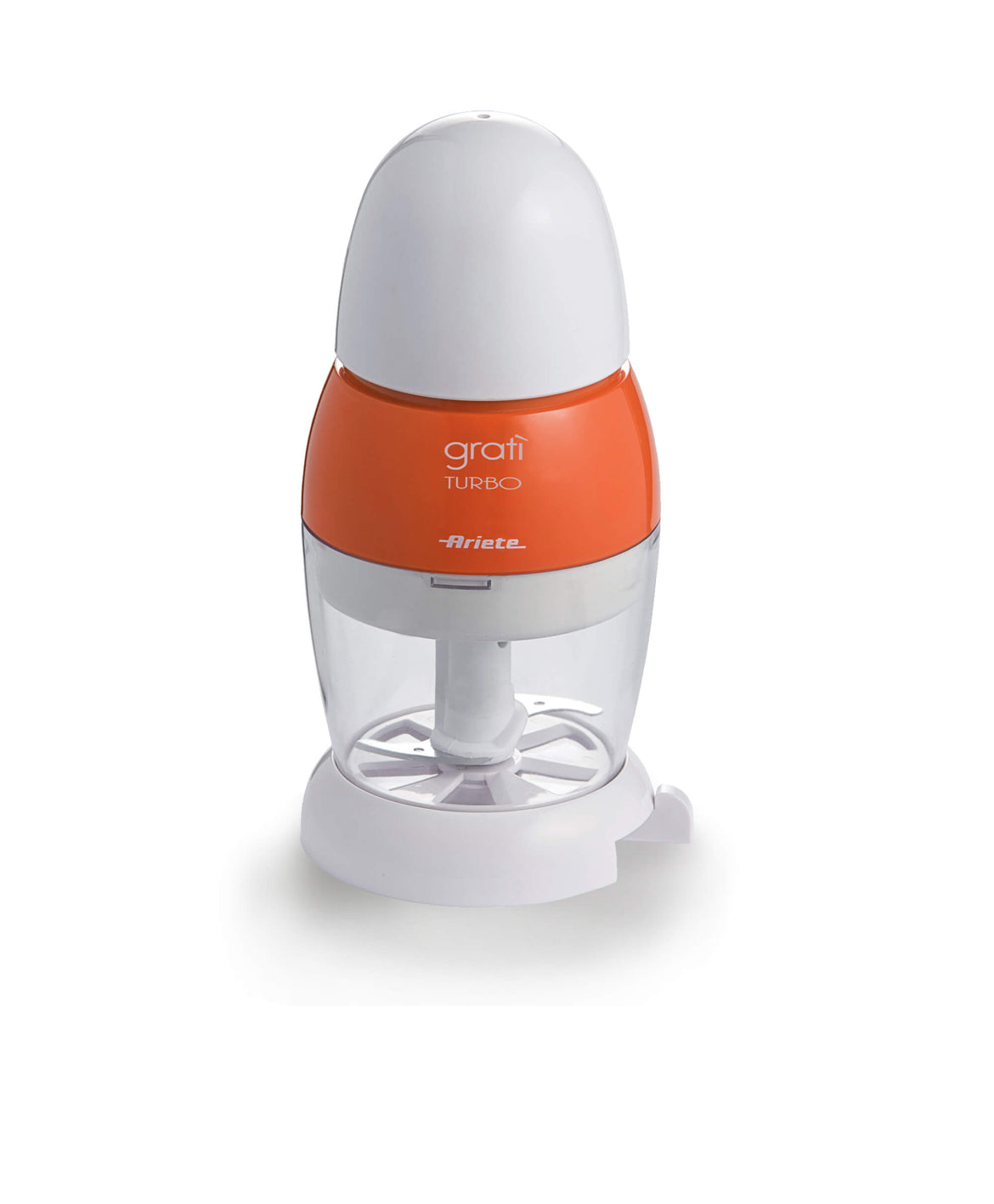 Gratì Turbo Arancione
0439/21
Dotata di coperchio salvafreschezza e dosatore per versare direttamente nel piatto. Lama in acciaio inox. Capacità 200cc. Potenza 200w.