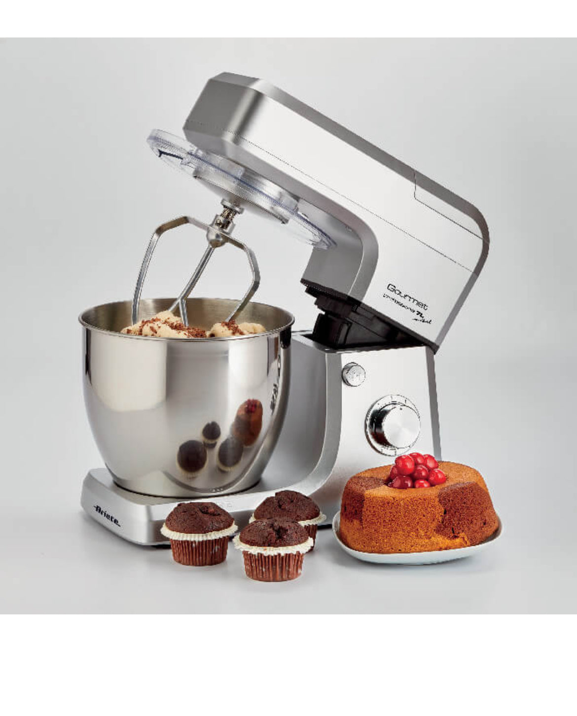 Gourmet Professional 7L Metal
1598/10
Impastatrice con Frullatore Planetaria 7 litri di capacità. Completa di accessori frusta elettrica per montare e gancio per impastare