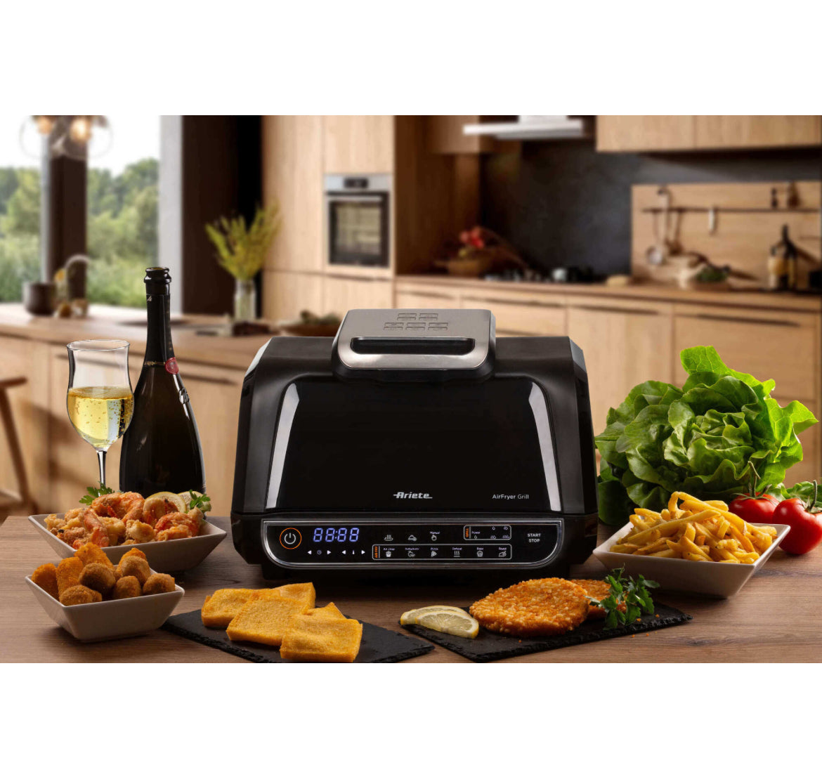 Air Fryer Grill
4635/00
Non solo friggitrice ad aria: un’alleata perfetta per grigliare le tue pietanze. Fritture di pesce, carne, crocchette, patatine e alimenti impanati, cotture alla griglia perfette ed omogenee. 8 funzioni di cottura.
