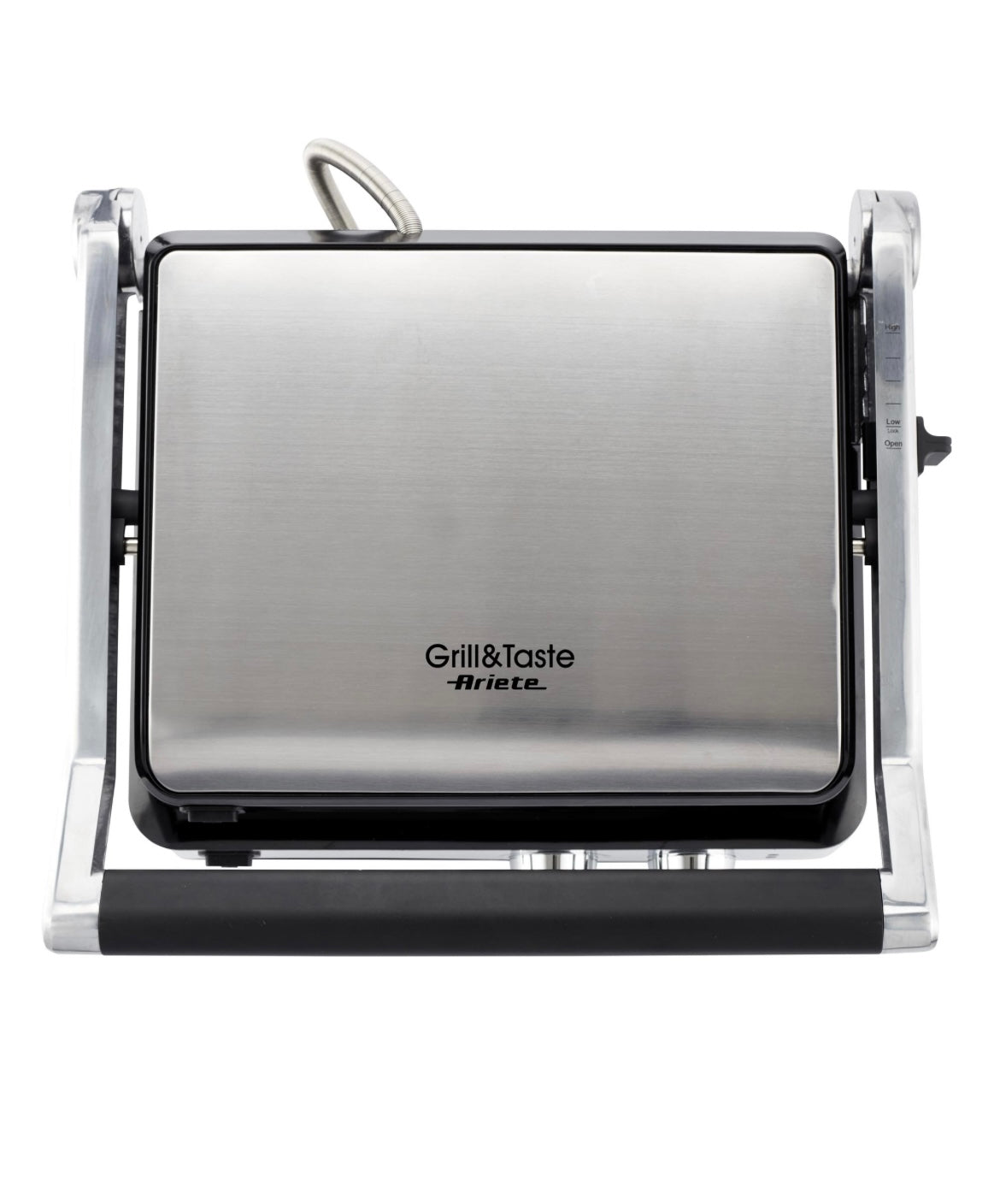 Grill and Taste
1918/00
Griglia elettrica da tavolo con piastre antiaderenti basculanti. Ideale per toast e panini o per grigliate di carne e pesce grazie all’opzione cottura a piastre aperte. Temperatura regolabile, 5 livelli di cottura a fornetto