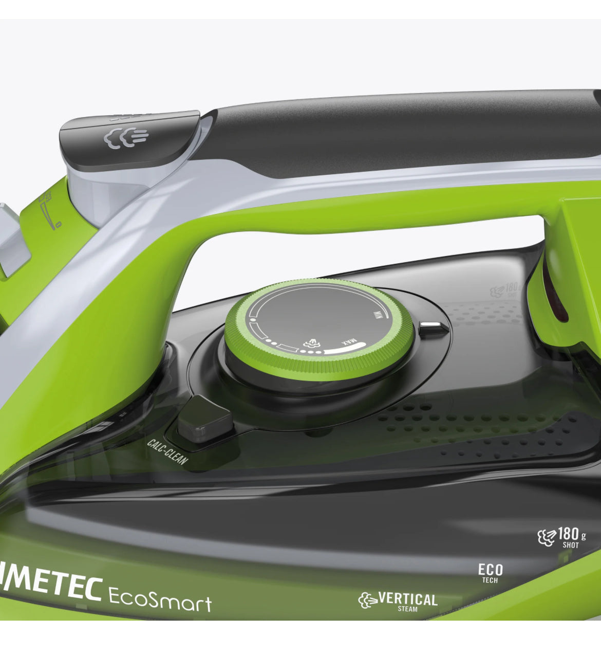 Ferro da stiro a vapore con Eco Technology e piastra Glide Ceramic per risultati eccellenti con consumi ridotti. 2200 W. Colpo vapore 180 g, anticalcare. 9043