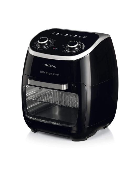 Airy Fryer Oven
4619/00
Friggitrice ad aria e Forno Elettrico con cestello rotante, funzione girarrosto ed essiccatore. Cuoce su più ripiani separati diversi alimenti. Senza fumo e cattivi odori. Accessori inclusi. BPA Free