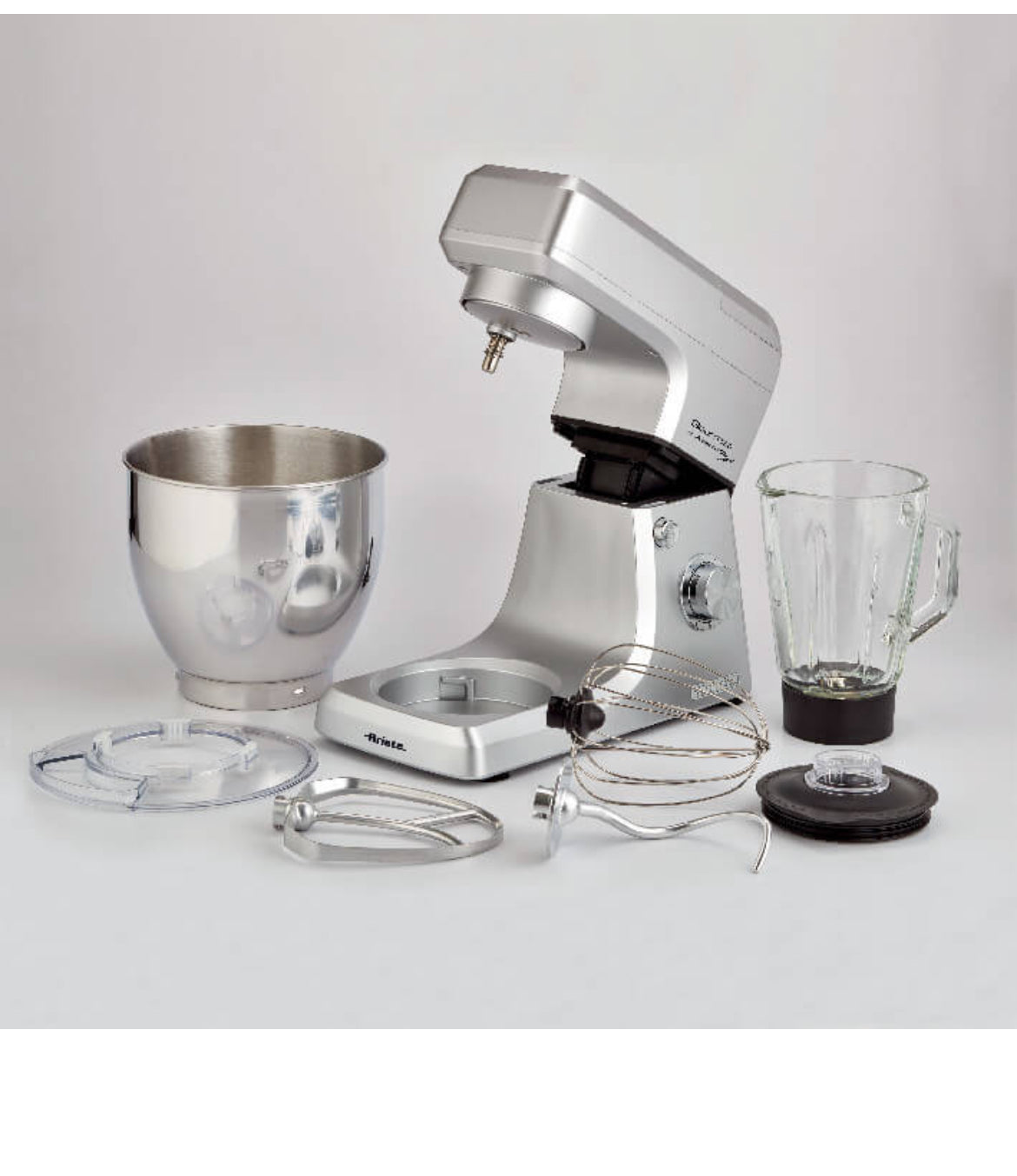 Gourmet Professional 7L Metal
1598/10
Impastatrice con Frullatore Planetaria 7 litri di capacità. Completa di accessori frusta elettrica per montare e gancio per impastare