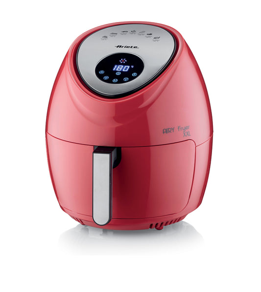 Airy Fryer XXL Rosso
4618/01
Friggitrice ad aria da 7 litri. Cuoce ad aria calda, frigge senza odori, con un solo cucchiaio di olio fino a 2,5 kg di patatine fritte in una sola volta. Temperatura regolabile max 200°. Rosso. BPA Free