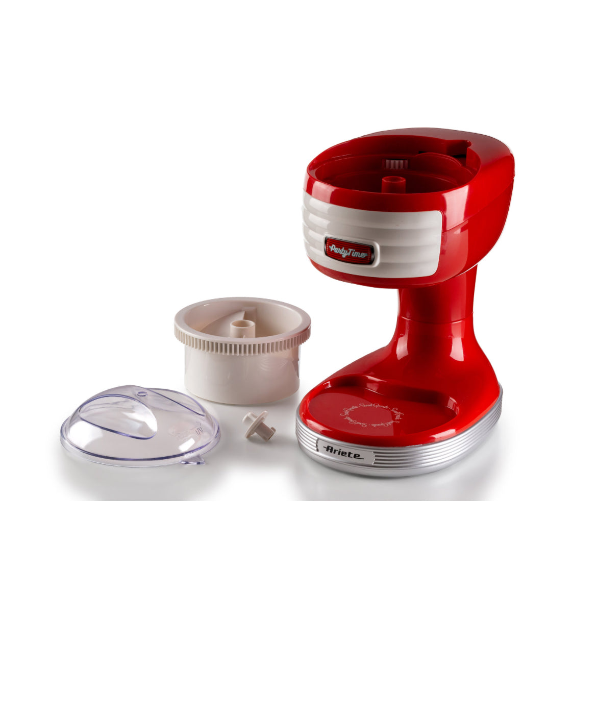 Ice Crusher Party Time Rosso
0076/00
30 W. Cestello tritaghiaccio removibile. Coperchio trasparente. Lame in acciaio inox. Ideale per creare granite e cocktail.