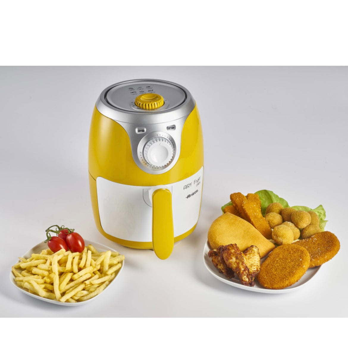 Airy Fryer Mini Giallo
4615/00
Friggitrice ad aria da 2 Litri. Frigge con un solo cucchiaio di olio. Ideale per carne, pesce o verdure. Cestello antiaderente. Temperatura fino a 200°. BPA Free