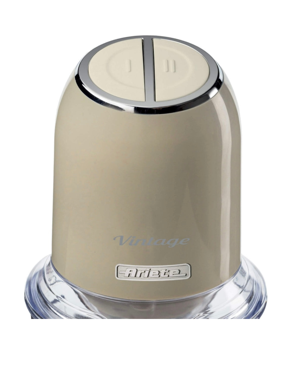 Vintage
Tritatutto Vintage Beige
0438/03
Tritatutto a 2 velocità , 2 pulsanti e 4 lame in Acciaio Inox. Tritaverdure e Tritaghiaccio. Tazza graduata da 600ml.