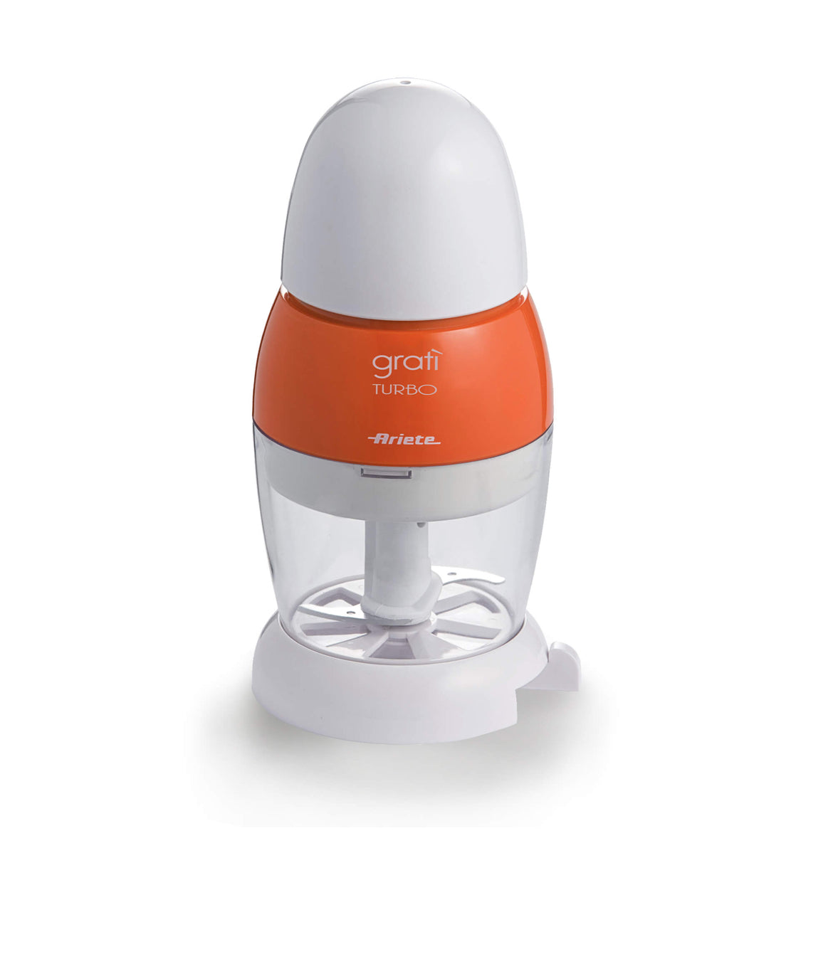 Gratì Turbo Arancione
0439/21
Dotata di coperchio salvafreschezza e dosatore per versare direttamente nel piatto. Lama in acciaio inox. Capacità 200cc. Potenza 200w.