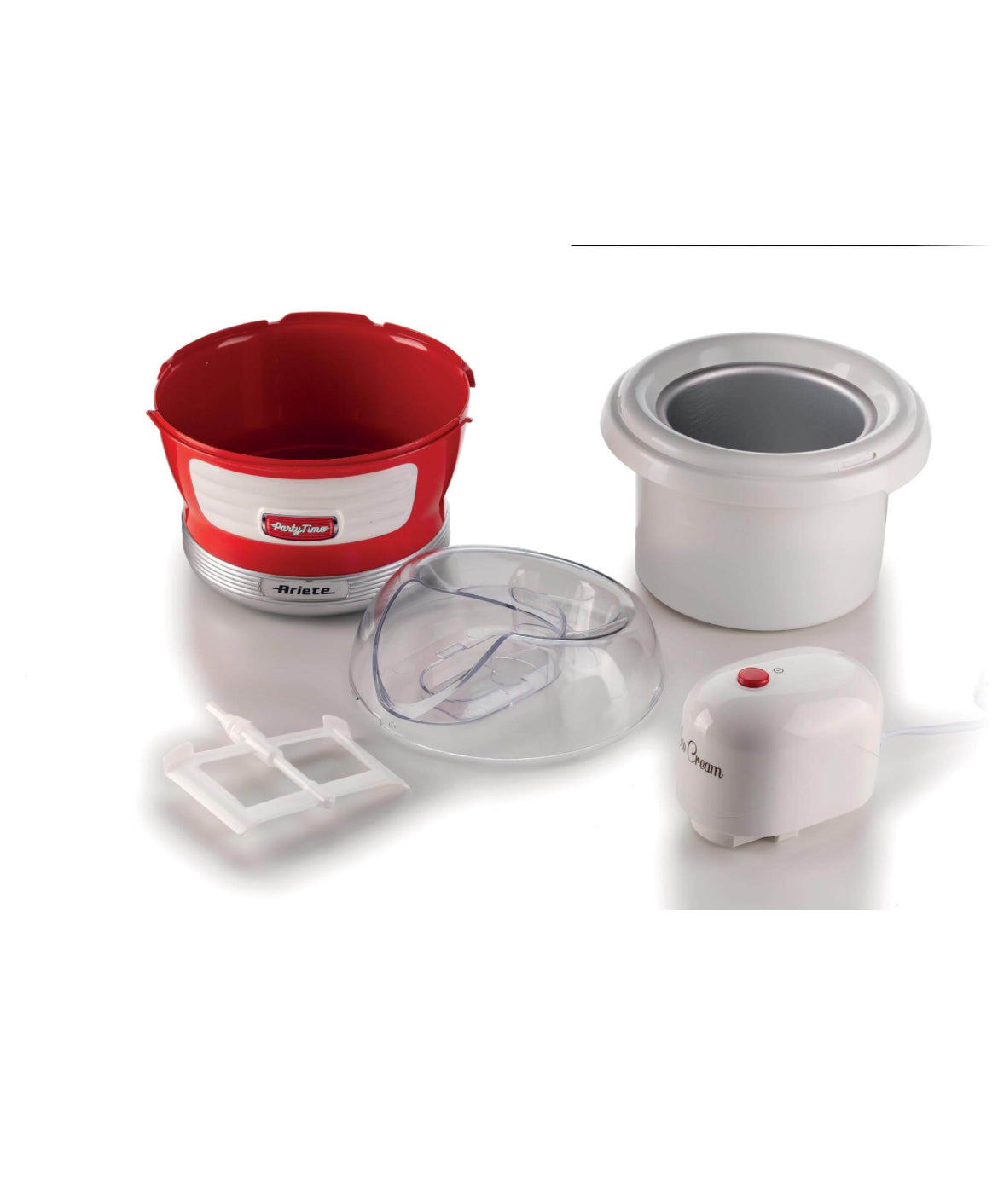 Party Time
Ice Cream Maker Party Time Rosso
0643/00
Per gelati, sorbetti e yogurt gelato. Per un perfetto party in casa, Ice Cream Maker prepara il tuo gelato in 30 minuti per tutta la famiglia e amici. Potenza 12 W e 1,5 L di capacità. Rosso