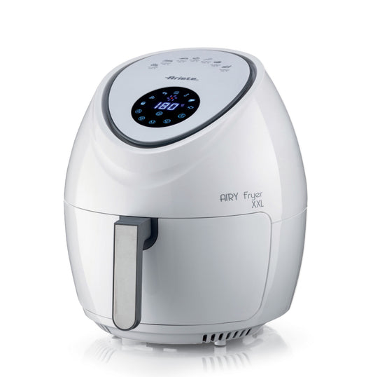 Airy Fryer XXL Bianco
4618/03
Friggitrice ad aria da 7 litri. Cuoce ad aria calda, frigge senza odori, con un solo cucchiaio di olio fino a 2,5 kg di patatine fritte in una sola volta. Temperatura regolabile max 200°. Bianco. BPA Free