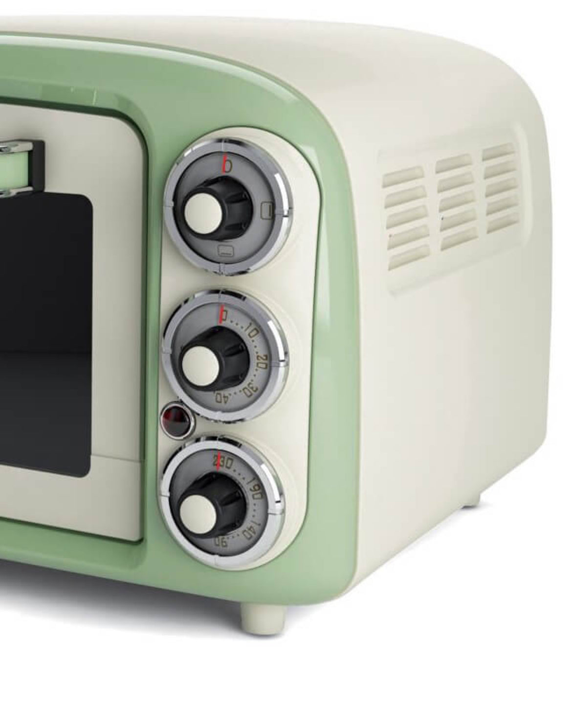 Forno Vintage Verde
0979/04
Forno Elettrico Vintage Verde 18 Litri, 3 modalità di cottura, timer impostabile fino a 60’, temperatura regolabile fino a 230°C e fondo arrotondato per cuocere la pizza alla perfezione.