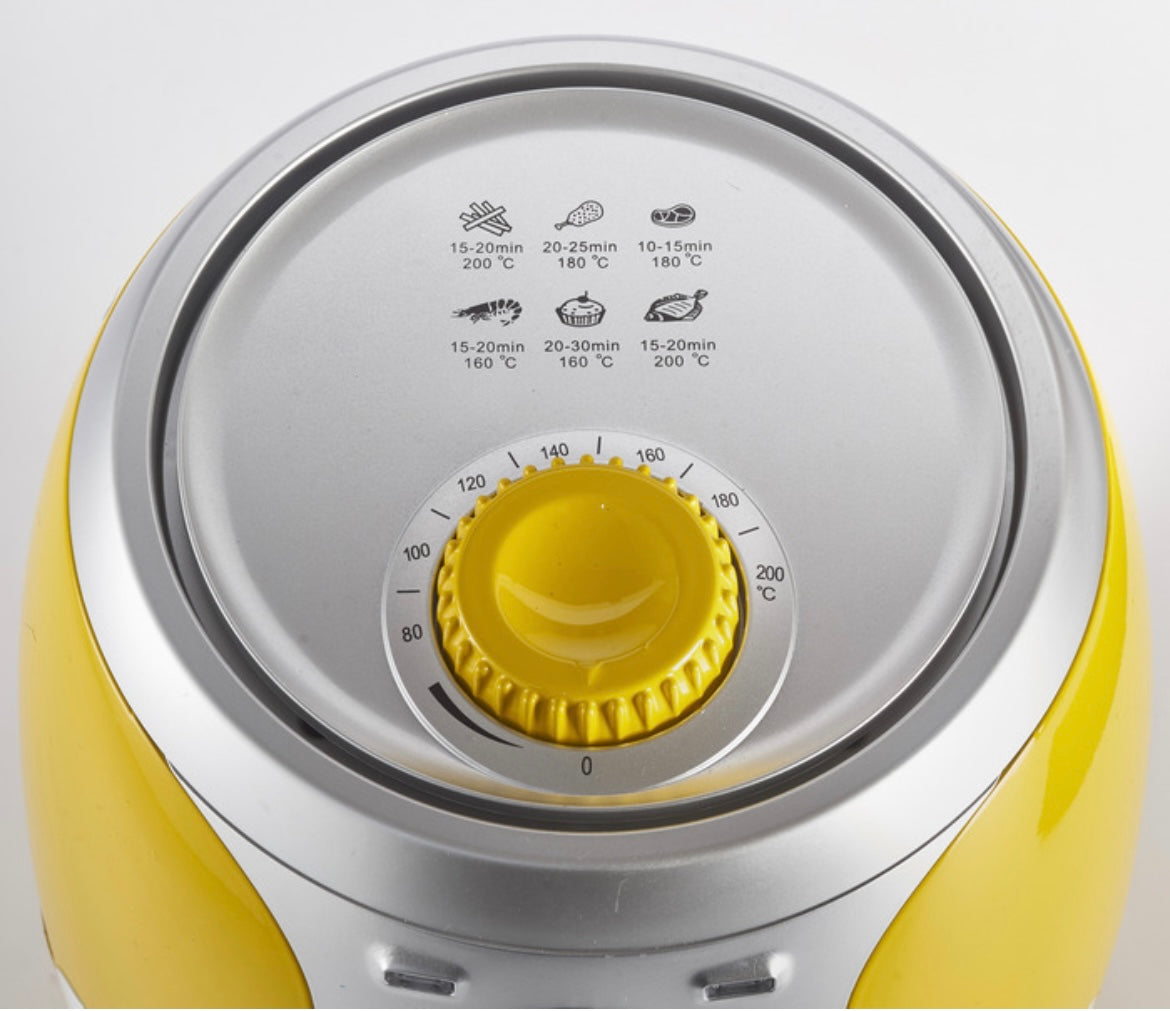 Airy Fryer Mini Giallo
4615/00
Friggitrice ad aria da 2 Litri. Frigge con un solo cucchiaio di olio. Ideale per carne, pesce o verdure. Cestello antiaderente. Temperatura fino a 200°. BPA Free
