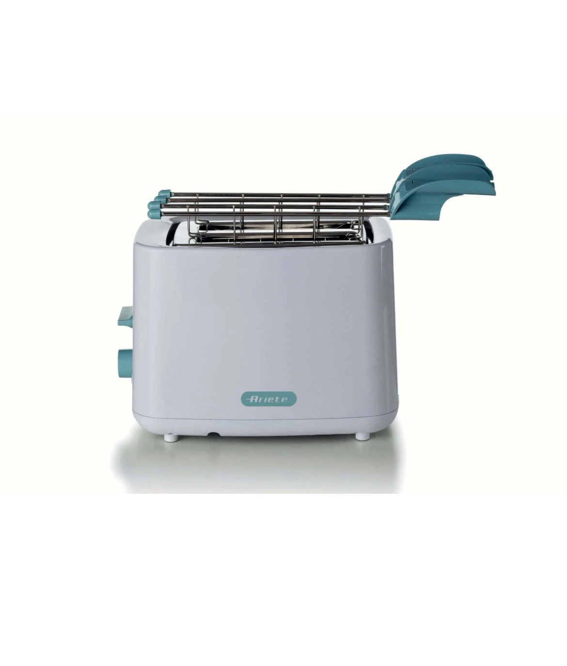 Tostapane Breakfast White & Aegean Teal
0157/04
760 W. Scegli il livello di doratura. Pulizia facile e veloce con vassoio raccogli briciole. Pinze in acciaio inox. Per 2 fette. Pratico e ideale per ogni angolo della cucina. Bianco& Celeste
