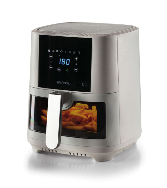 Friggitrice ad Aria 6L Bianco
4626/03
Per grandi quantità di fritto e tanta croccantezza. Adatta a fritture di pesce, carne, crocchette, patatine e alimenti impanati. 8 programmi preimpostati ideali per cene in famiglia e con amici. BPA Free