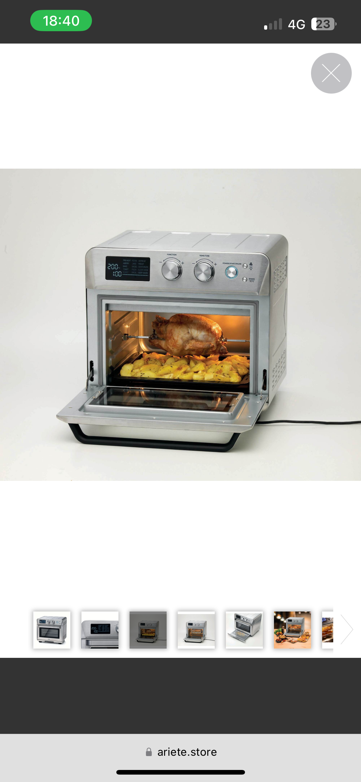 Forno + Friggitrice ad Aria 25L
4629/11
Per grandi quantità di fritto e tanta croccantezza. Adatta a fritture di pesce, carne, crocchette, pizza, patatine e alimenti impanati. Multifunzione ideali per cene in famiglia e con amici.