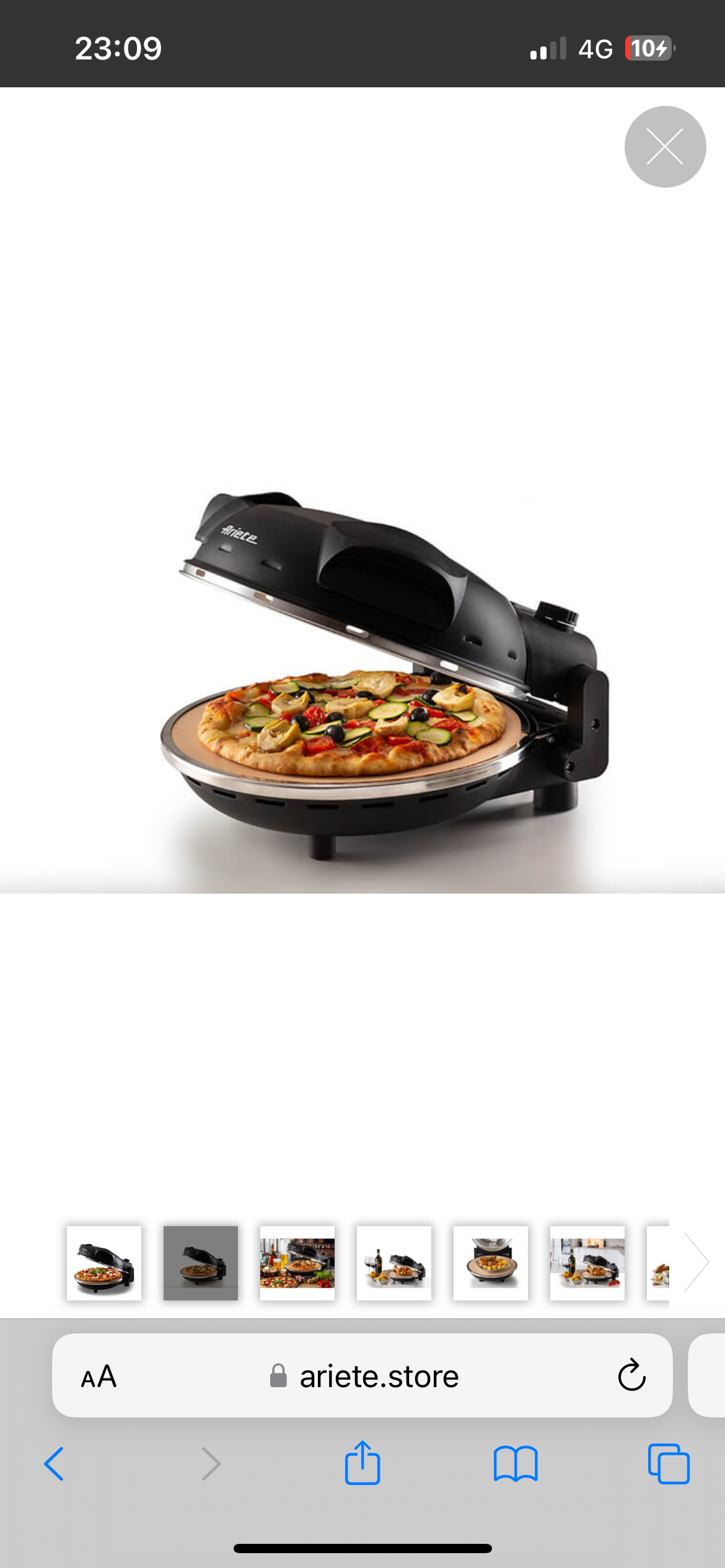 Pizza in 4' minuti Nero
0917/00
Forno per pizza elettrico in pietra refrattaria con trattamento antiaderente di 32 cm di diametro. 5 livelli di cottura. Temperatura massima 400°. Ideale per cuocere la pizza fatta in casa. Nero