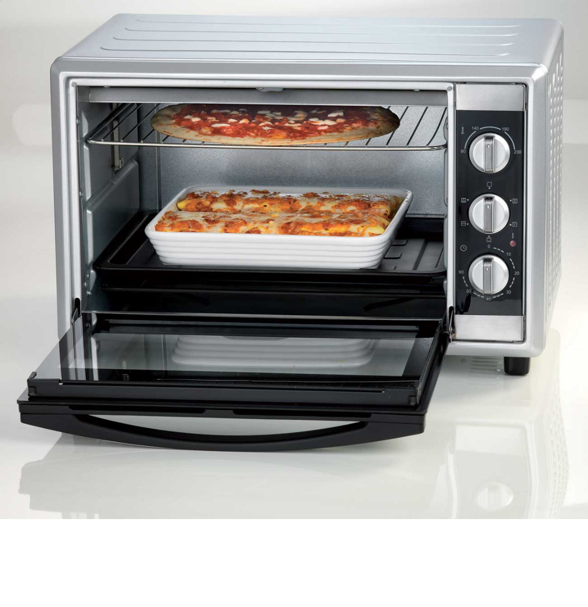 Bon Cuisine 450
0986/11
Forno elettrico 45 Litri con Girarrosto. Funzione statica e ventilata. 6 modalità di cottura. Timer fino a 60’. Temperatura regolabile fino a 230°C.