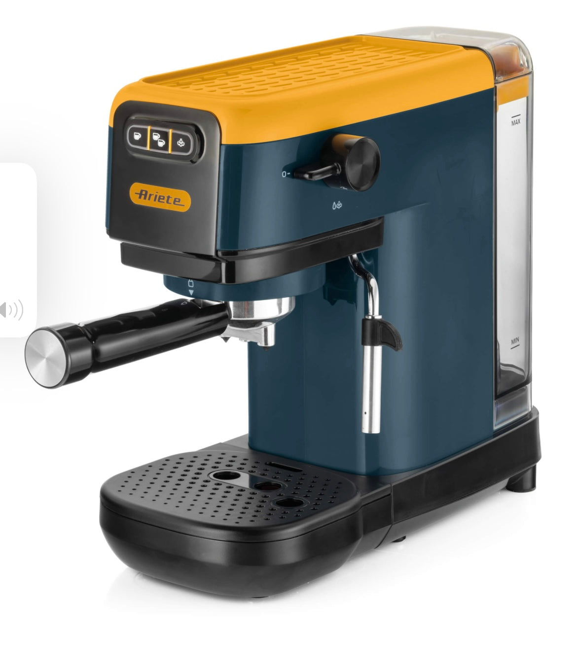 Macchina da caffè espresso Mango Yellow
1399/16
Macchina dal design super slim, 14 cm di larghezza, per caffè, cappuccini, tè e tisane. Compatibile con caffè in polvere e cialde ESE. Giallo