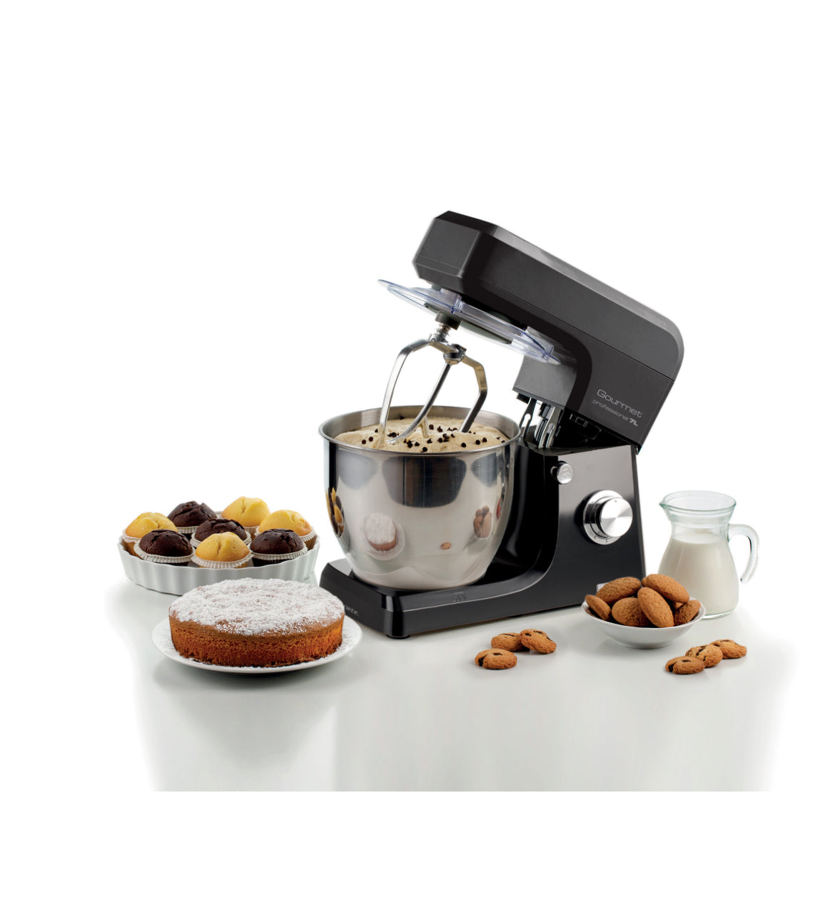 Gourmet Professional 7L senza blender Nero
1598/02
Per impasti duri e morbidi, per dolci e salati, 3 accessori per ogni ricetta. 6 velocità e funzione Pulse. Nero