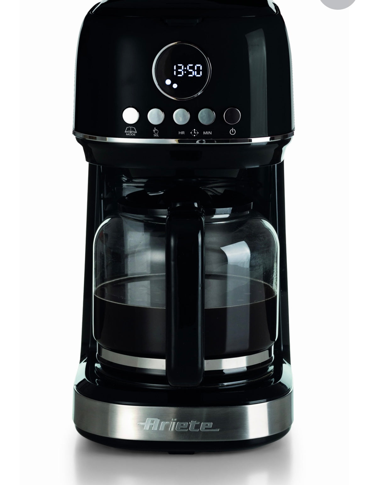 Macchina da caffè con filtro Moderna Nero
1396/02
Macchina per caffè americano, drip coffee con caraffa in vetro temperato da 15 tazze. Programmabile fino a 24 ore prima. Pannello LCD e Base riscaldante