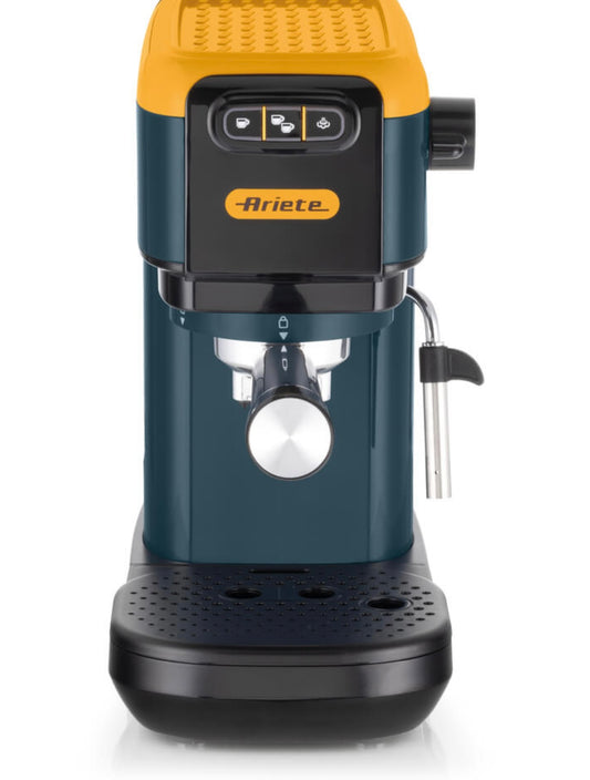 Macchina da caffè espresso Mango Yellow
1399/16
Macchina dal design super slim, 14 cm di larghezza, per caffè, cappuccini, tè e tisane. Compatibile con caffè in polvere e cialde ESE. Giallo