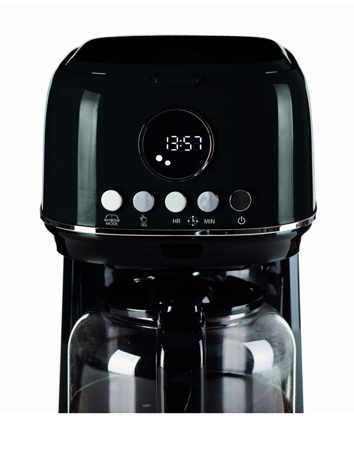 Macchina da caffè con filtro Moderna Nero
1396/02
Macchina per caffè americano, drip coffee con caraffa in vetro temperato da 15 tazze. Programmabile fino a 24 ore prima. Pannello LCD e Base riscaldante