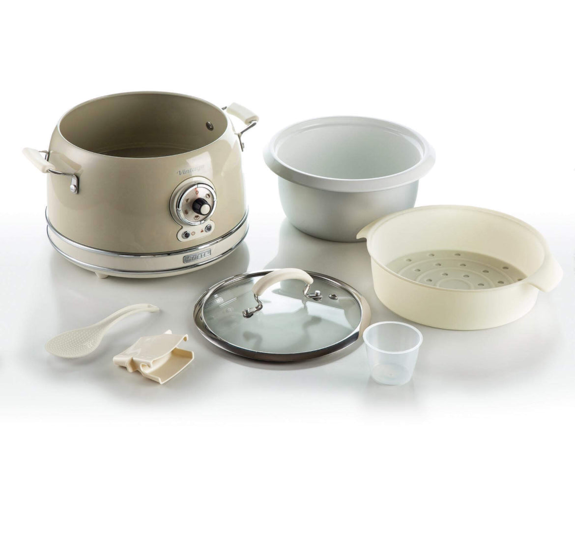 Rice Cooker & Slow Cooker beige
2904/03
Cuociriso elettrico e Slow Cooker con 5 diverse modalità di cottura: riso, sauté, a vapore, riscaldamento e slow cooker. Bowl in ceramica removibile e inseribile in forno a 180° per gratinare e terminare la cottura.