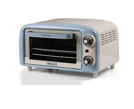 Forno Vintage Celeste 10L
3919/05
Forno Elettrico Vintage 10 Litri, doppio vetro, timer impostabile fino a 60’, temperatura regolabile fino a 230°C.