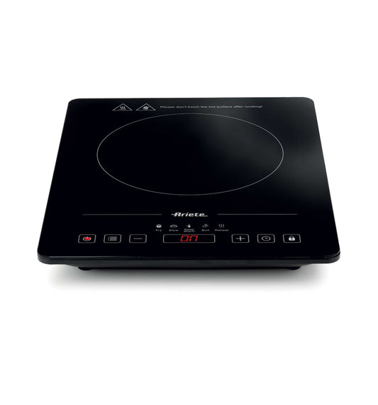 Piastra a induzione singola
1997/00
Per campeggi, ufficio o cucina. 2000W e 10 livelli di potenza. 5 Programmi preimpostati. Sicurezza per bambini.