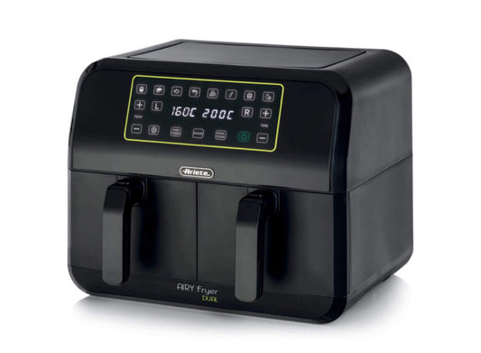 Airy Fryer Dual
4623/00
Per doppie quantità di fritto e cotture separate grazie ai 2 cestelli antiaderenti. Adatta a fritture di pesce, carne, crocchette, patatine e alimenti impanati. 3 funzioni ideali per cene in famiglia e con amici. BPA Free