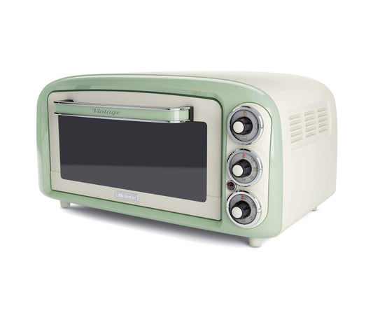 Forno Vintage Verde
0979/04
Forno Elettrico Vintage Verde 18 Litri, 3 modalità di cottura, timer impostabile fino a 60’, temperatura regolabile fino a 230°C e fondo arrotondato per cuocere la pizza alla perfezione.