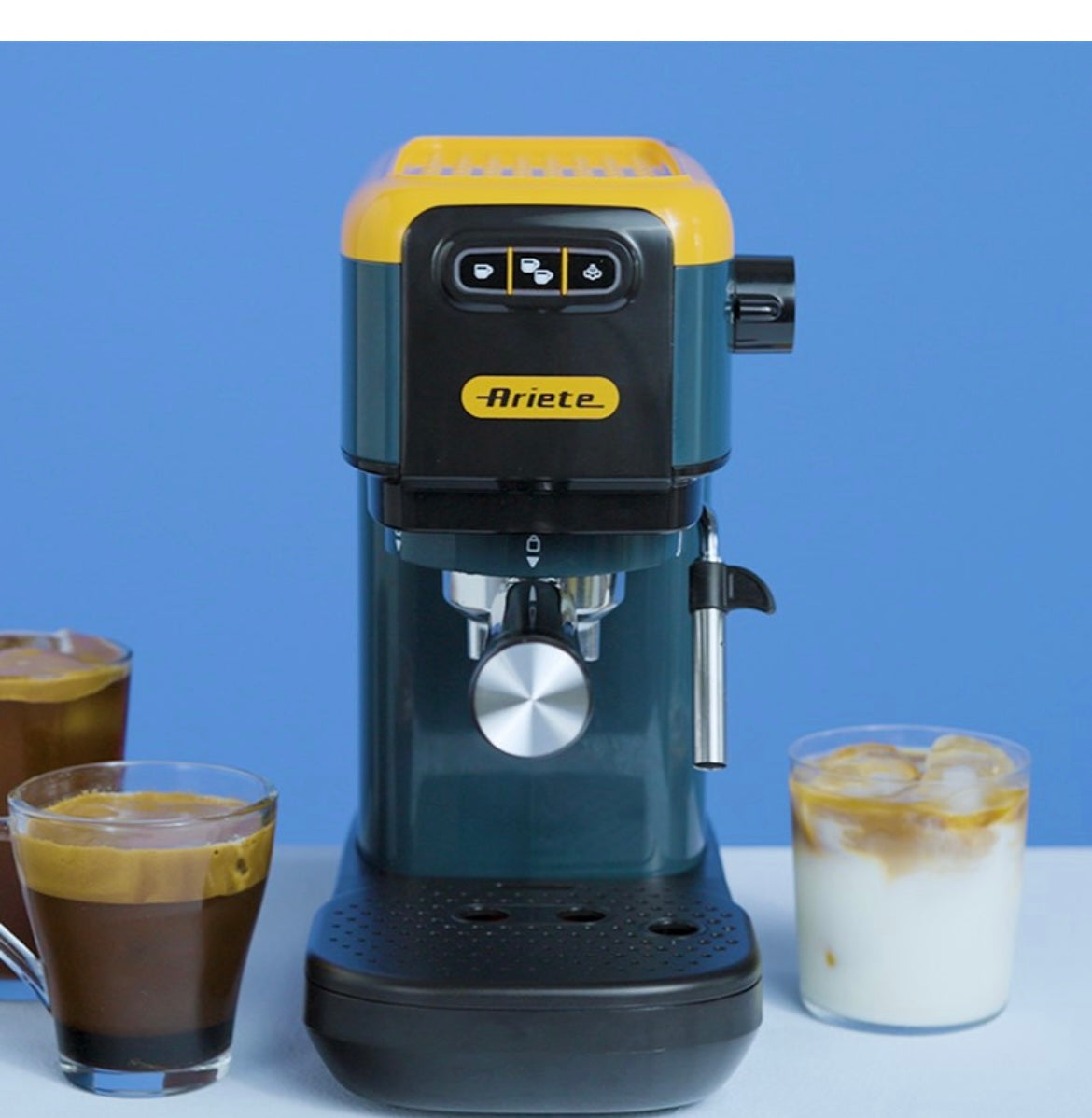 Macchina da caffè espresso Mango Yellow
1399/16
Macchina dal design super slim, 14 cm di larghezza, per caffè, cappuccini, tè e tisane. Compatibile con caffè in polvere e cialde ESE. Giallo