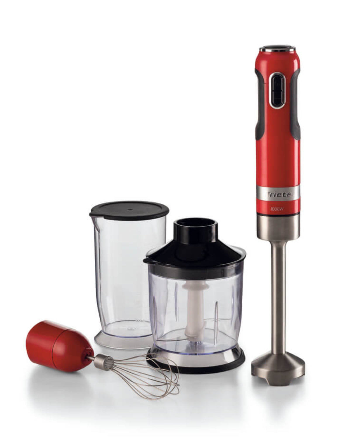 Frullatore a immersione Moderna Rosso
0602/00
3 funzioni in 1. 10 velocità. Lama e Gamba removibile in acciaio inox. Pratico e ideale per ogni angolo della cucina. Rosso