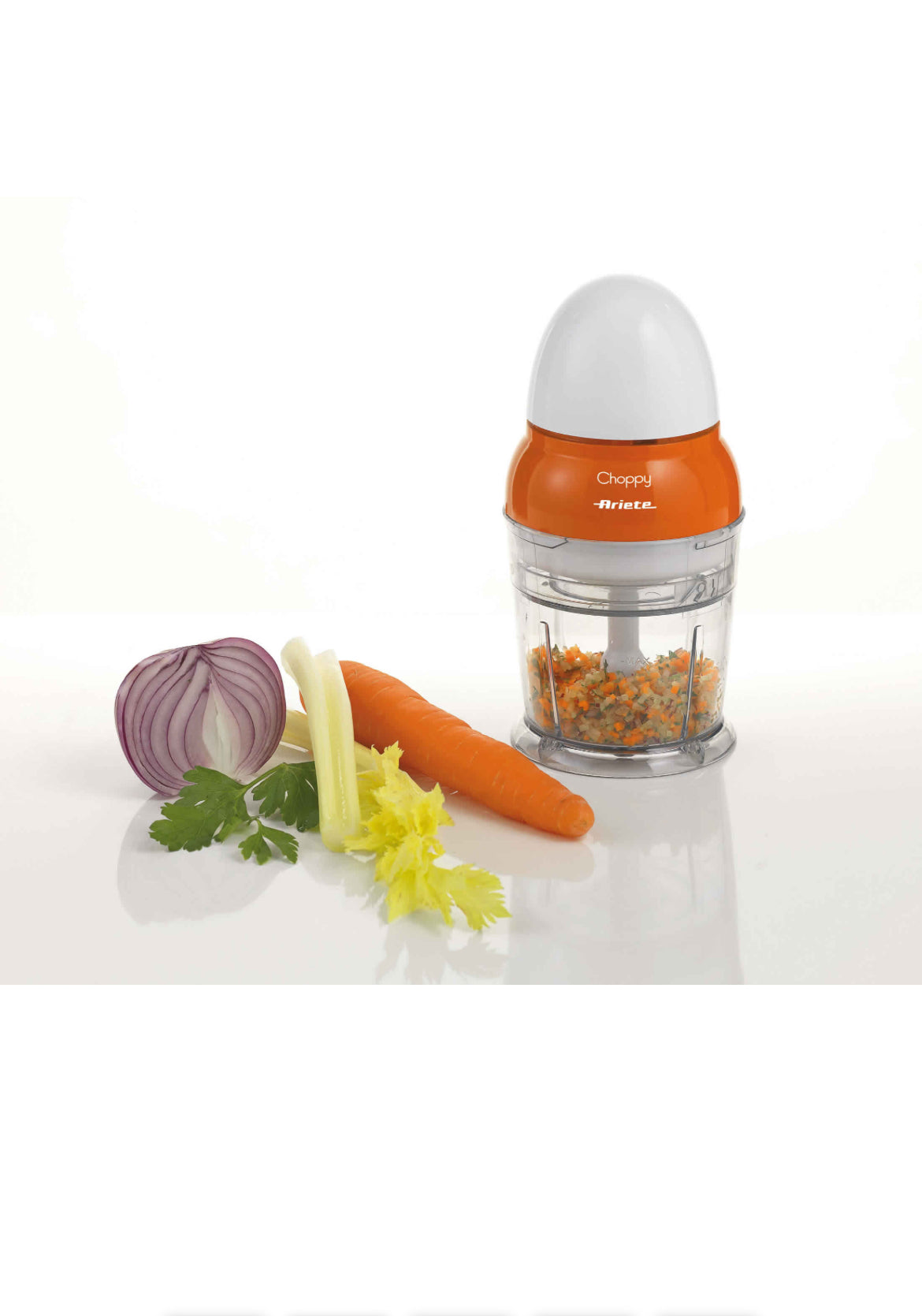 Choppy
1836/00
Tritatutto da 250 ml con lame in acciaio inox. Coperchio di sicurezza, facile da smontare e lavabile