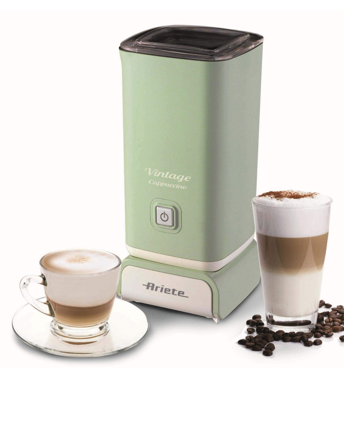 Cappuccinatore Vintage Verde
2878/04
Cappuccino, latte macchiato, caffè latte. Con un solo pulsante monta il latte caldo o freddo in meno di 2 minuti, per le tue colazioni più gustose a casa