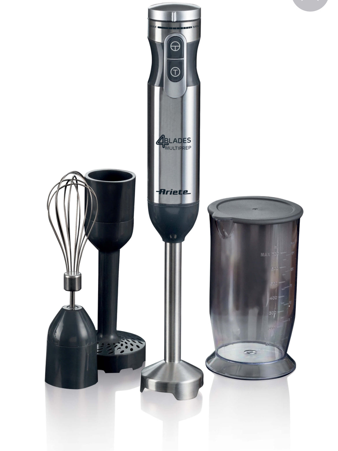 4 Blades Multiprep 7in1
0898/11
1000W. Multifunzione, 7 funzioni: frullare, montare, schiacciare-patate, tritare, grattugiare, tagliare e affettare. Food processor da 2 L e un super alleato per preparare tante ricette