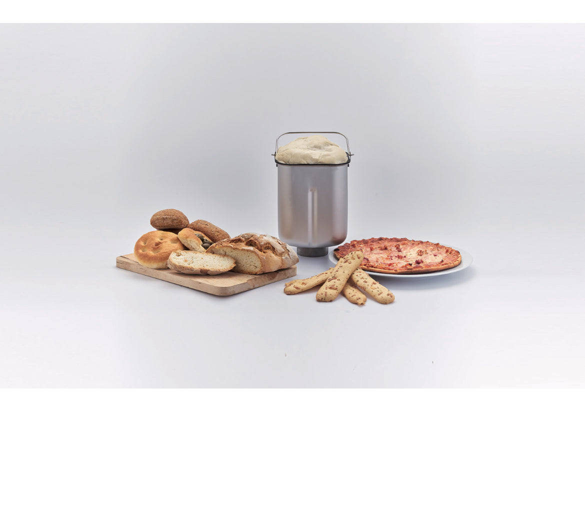 Panexpress 1000 Metal
0133/00
La macchina del pane impasta, lievita e cuoce il pane fatto in casa, anche gluten free. Impasta pizza e dolci, prepara marmellate e yogurt