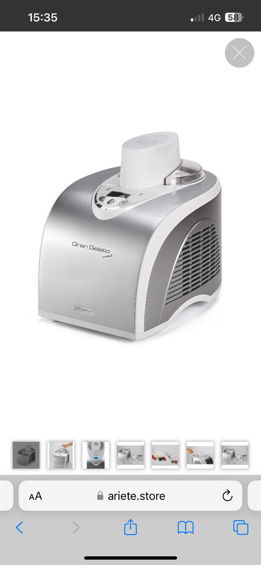 Gran Gelato Metal
0693/00
Gelatiera autorefrigerante per preparare il gelato fatto in casa. Cestello estraibile e compressore per creare un gusto dopo l’altro. Facile e intuitiva da utilizzare.