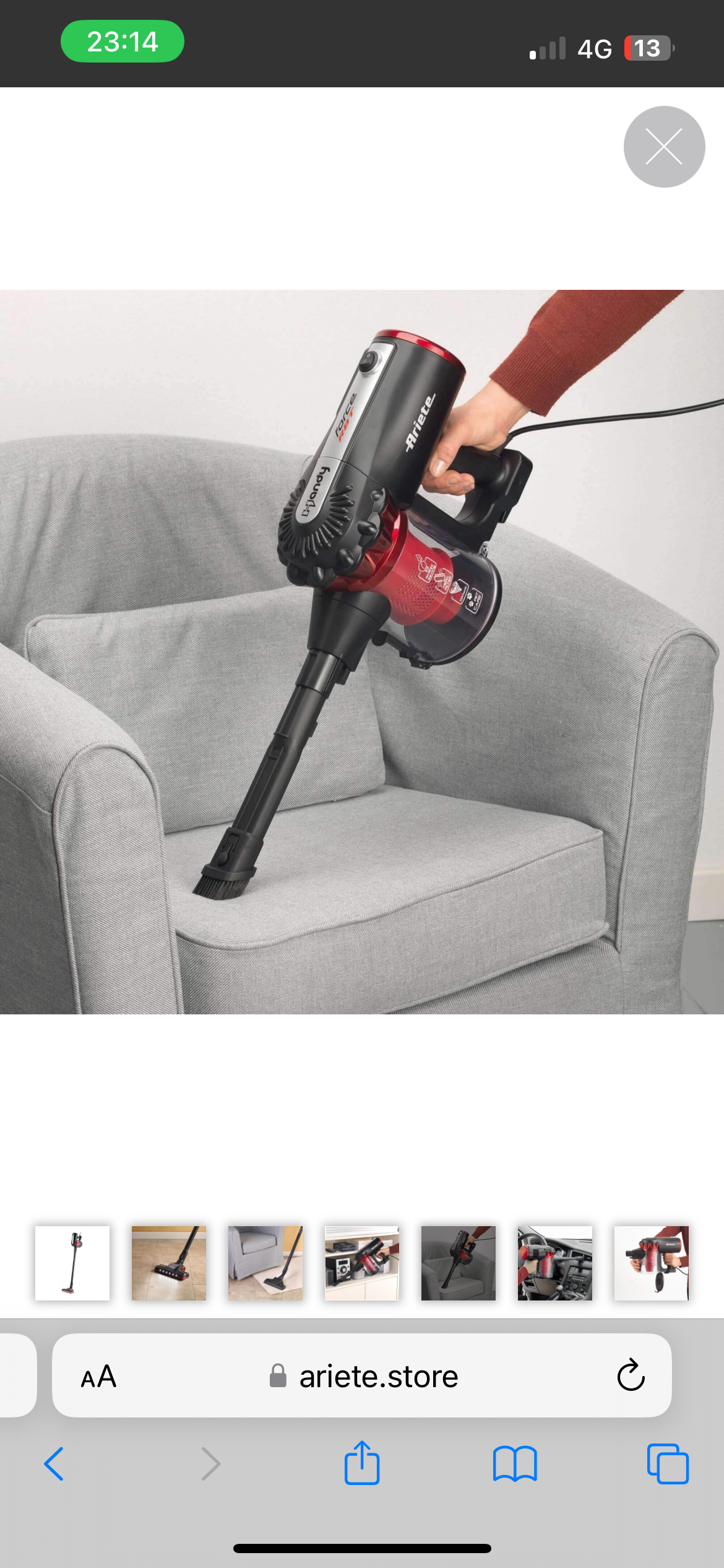 Handy Force RBT
2759/11
Scopa elettrica con filo. L'aspirabriciole incorporato è ideale per la pulizia degli interni auto.